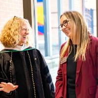 Provost Drake and Krystal Vander Bosch laughing